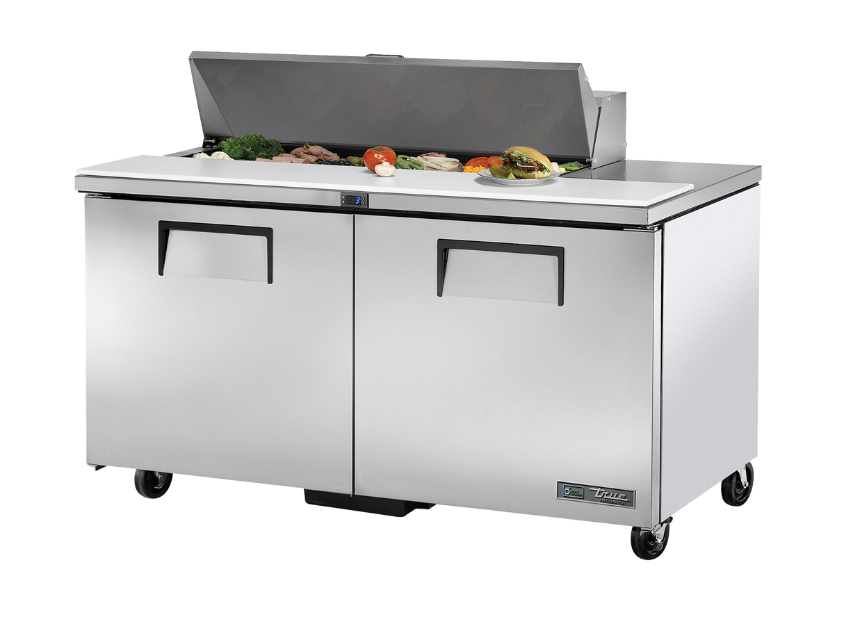 True Refrigeration Prep Table 12x 1/6 Top Pans 2 Solid Swing Doors - TSSU-60-12-HC