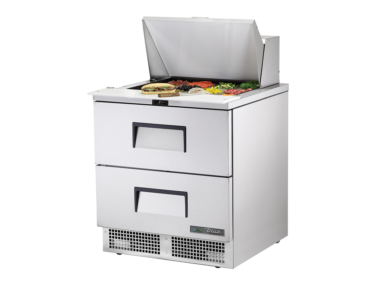 True Refrigeration Prep Table 12x 1/6 Top Pans 2 Drawers - TFP-32-12M-D-2-HC