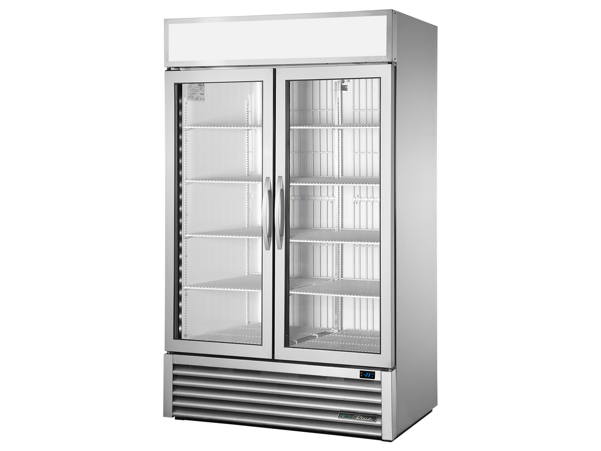 True Refrigeration Upright Retail Merchandiser Freezer 2 Full Glass Swing Doors  - GDM-43F-HC-FGD01