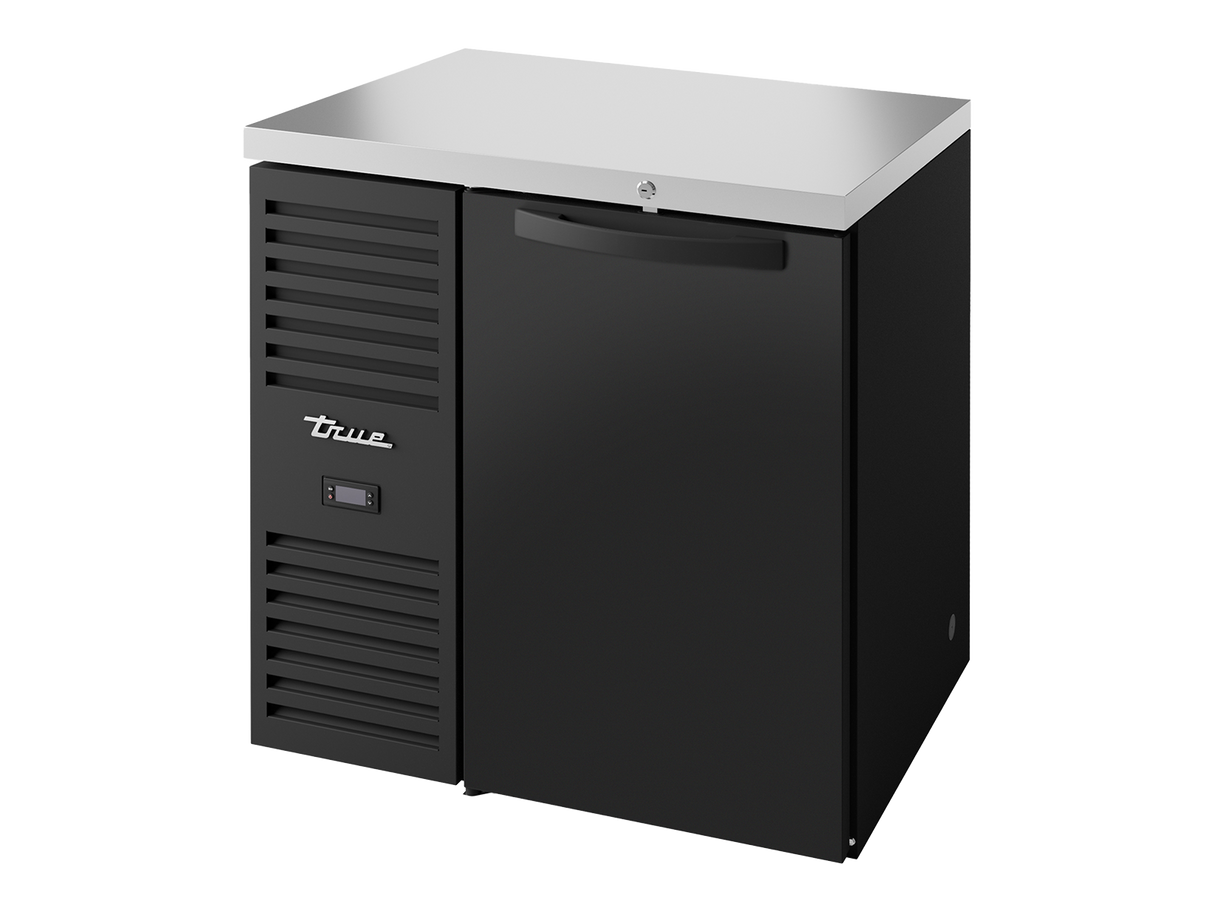 True Refrigeration Bar Refrigerator Black Ext 1 Solid Swing Door - TBR32-RISZ1-L-B-S-2
