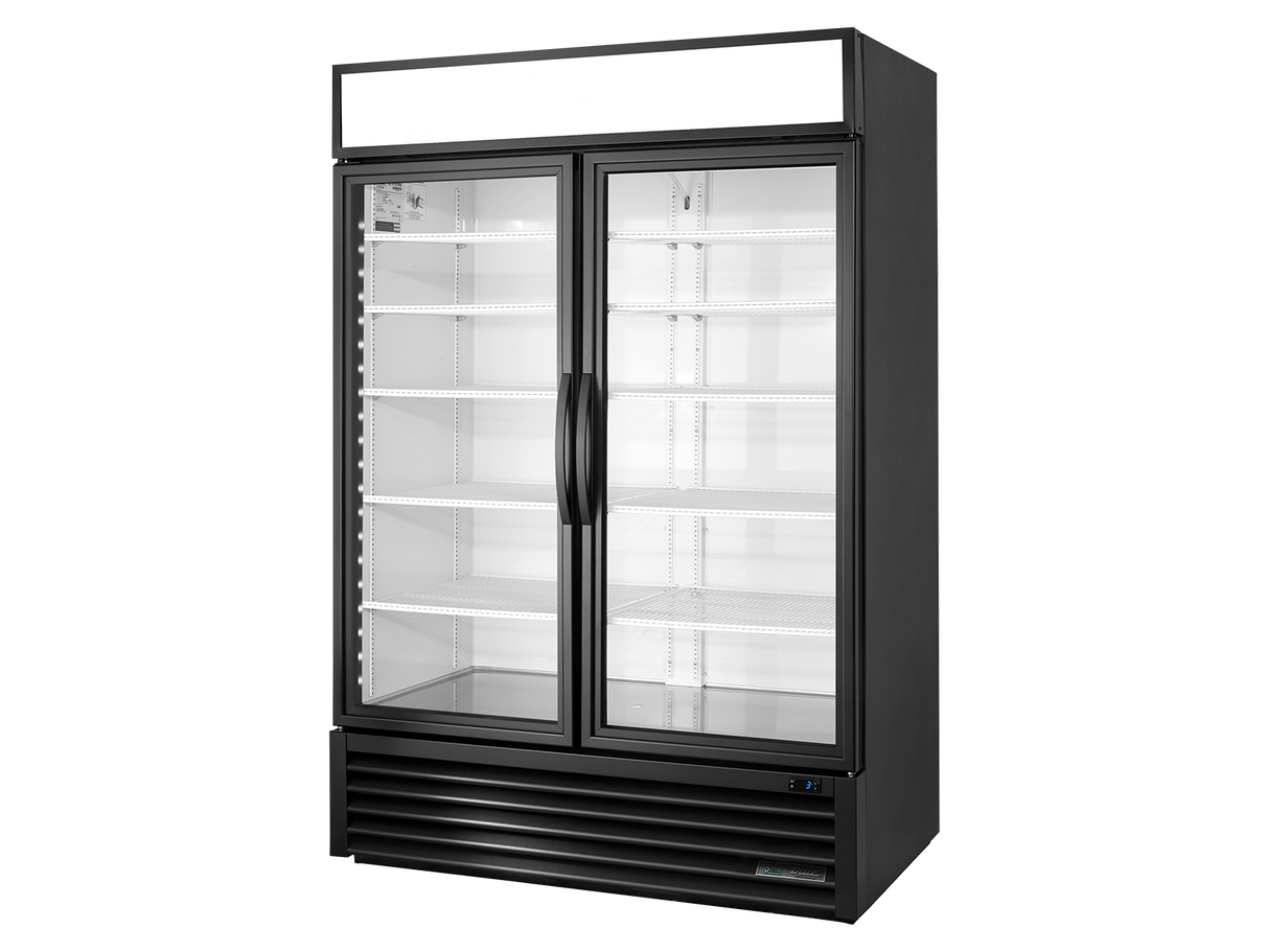 True Refrigeration Upright Retail Merchandiser Refrigerator 2 Full Glass Swing Doors - GDM-49-HC-TSL01