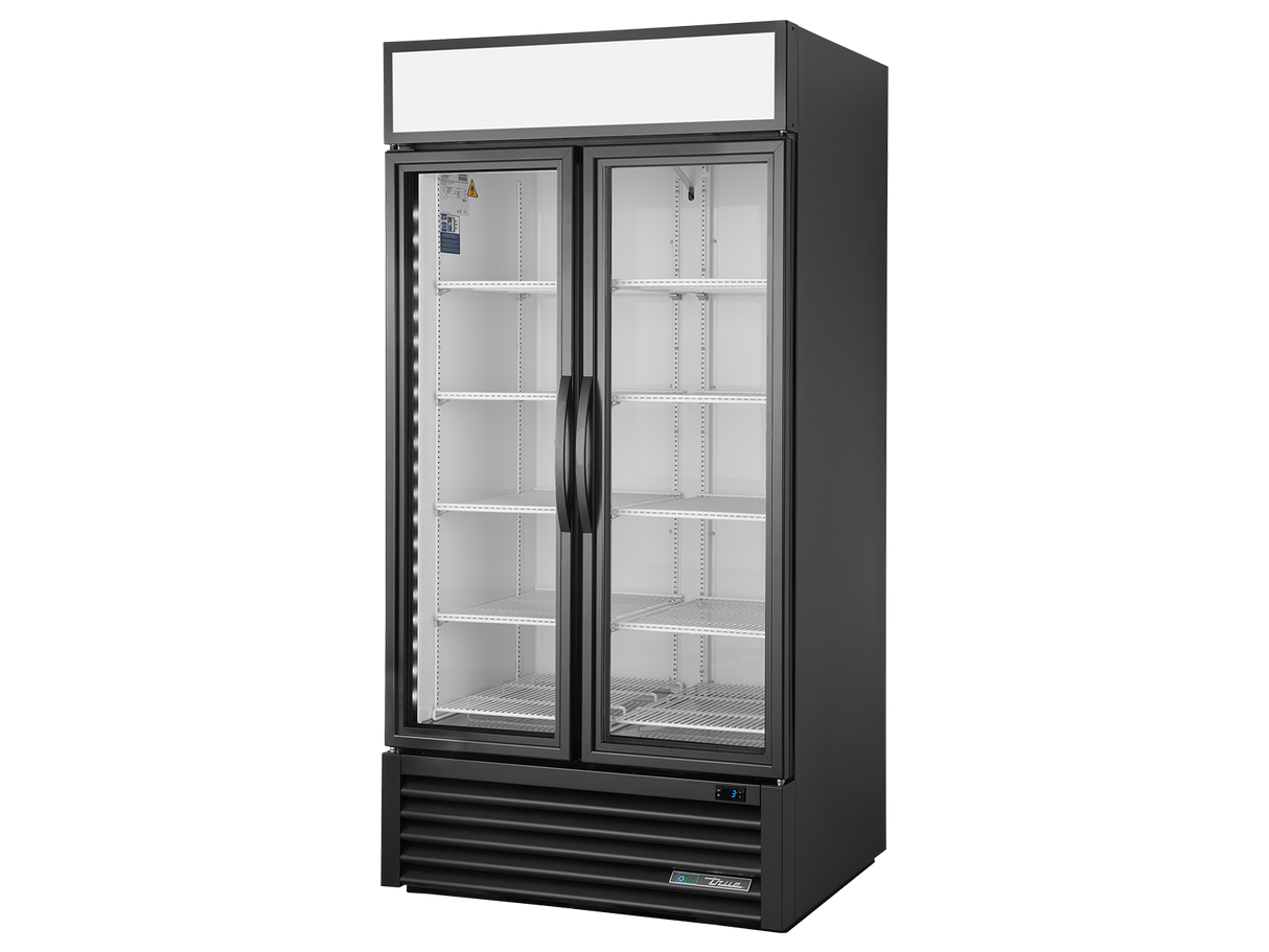 True Refrigeration Upright Retail Merchandiser Refrigerator 2 Full Glass Swing Doors - GDM-35-HC-TSL01
