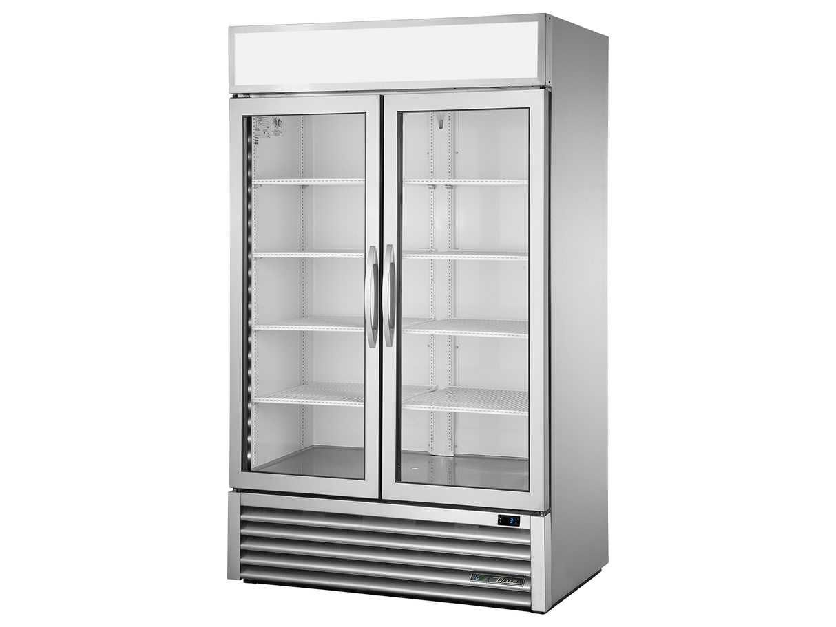 True Refrigeration Upright Retail Merchandiser Refrigerator 2 Full Glass Swing Doors  - GDM-43-HC-FGD01