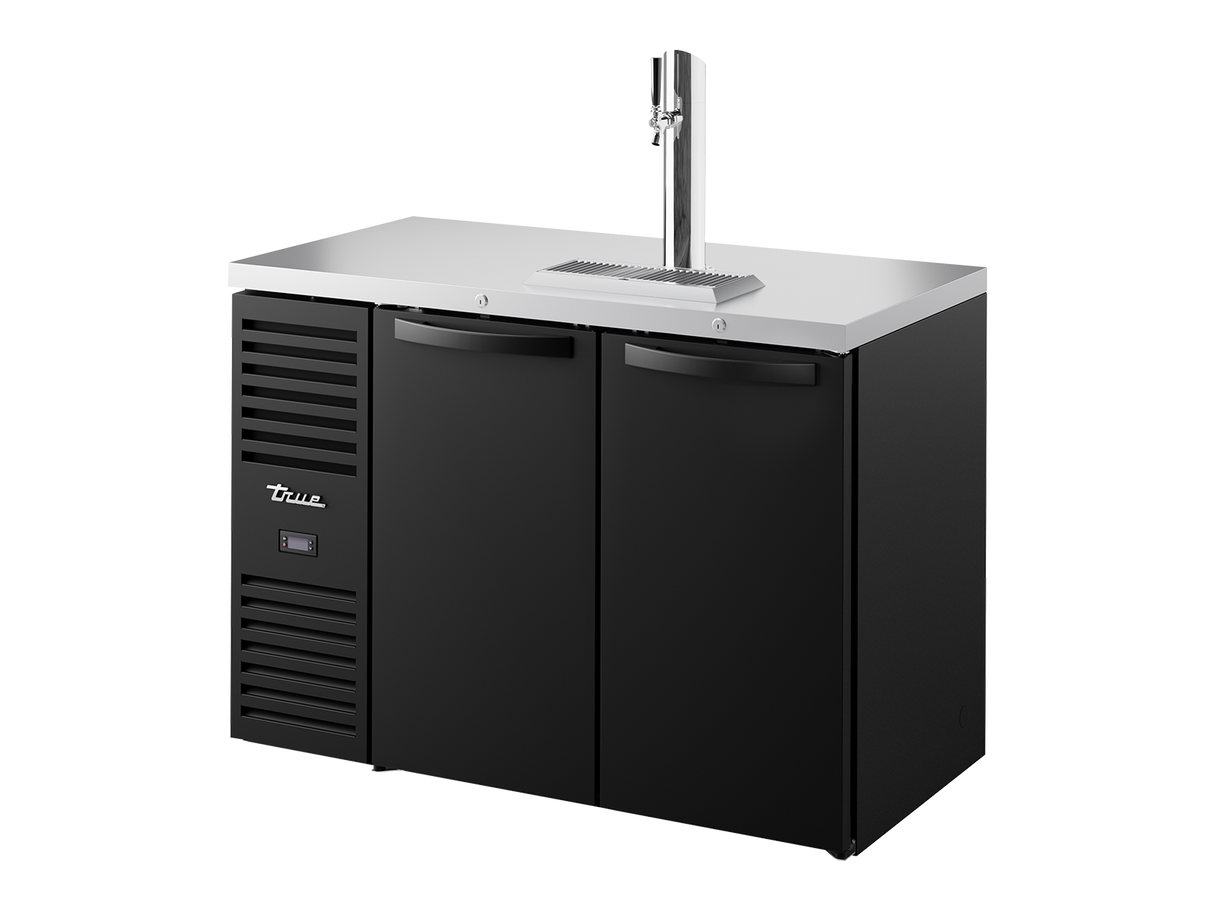 True Refrigeration Keg Chiller / Dispenser Black Ext 2 Solid Swing Doors - TDR48-RISZ1-L-B-SS-2