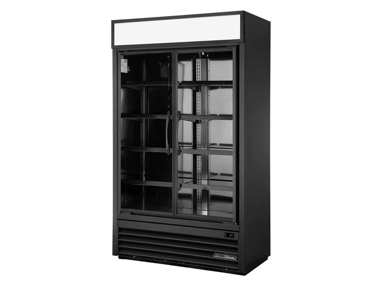 True Refrigeration Visual Retail Merchandiser Refrigerator Reduced Depth 2 Full Glass Swing Doors - TVM-48SL-HC-VM01