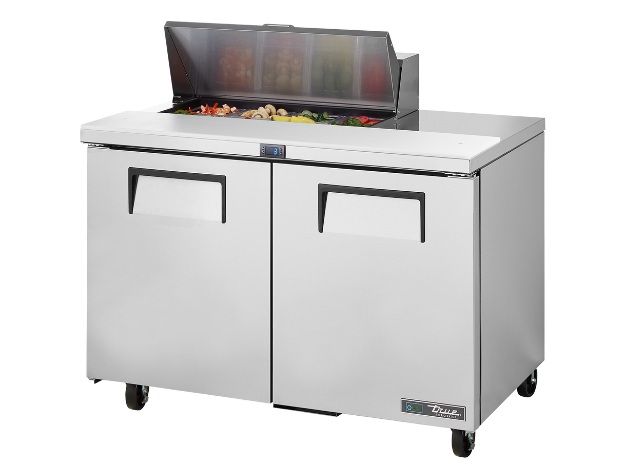 True Refrigeration Prep Table 8x 1/6 Top Pans 2 Solid Swing Doors - TSSU-48-08-HC