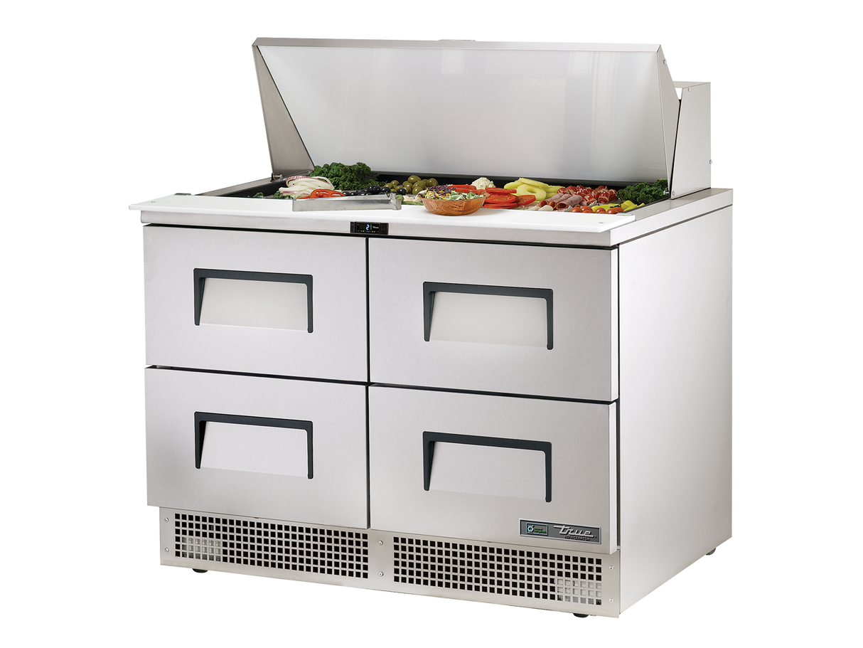True Refrigeration Prep Table 18x 1/6 Top Pans 4 Drawers - TFP-48-18M-D-4-HC