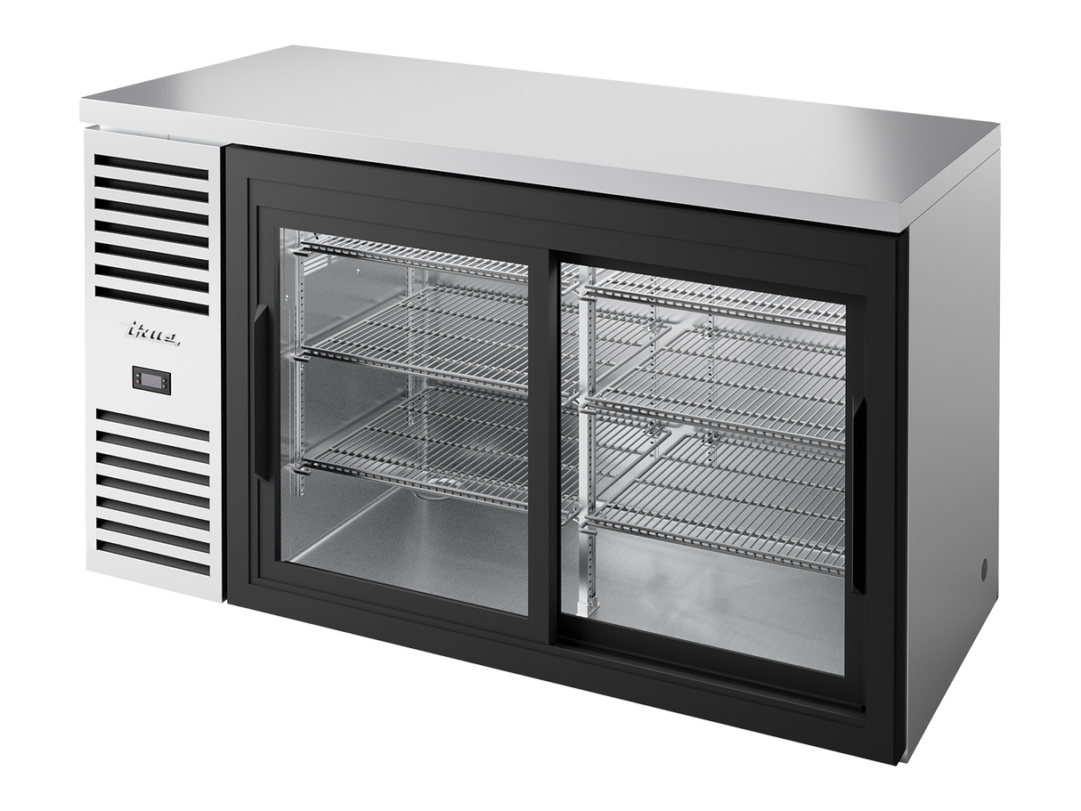 True Refrigeration Bar Refrigerator Stainless Steel Ext 2 Glass Slide Doors - TBR60-RISZ1-L-S-11-2
