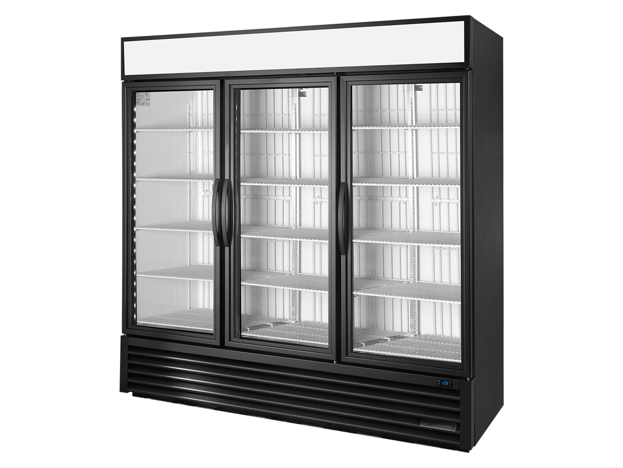 True Refrigeration Upright Retail Merchandiser Freezer 3 Full Glass Swing Doors - GDM-72F-HC-TSL01