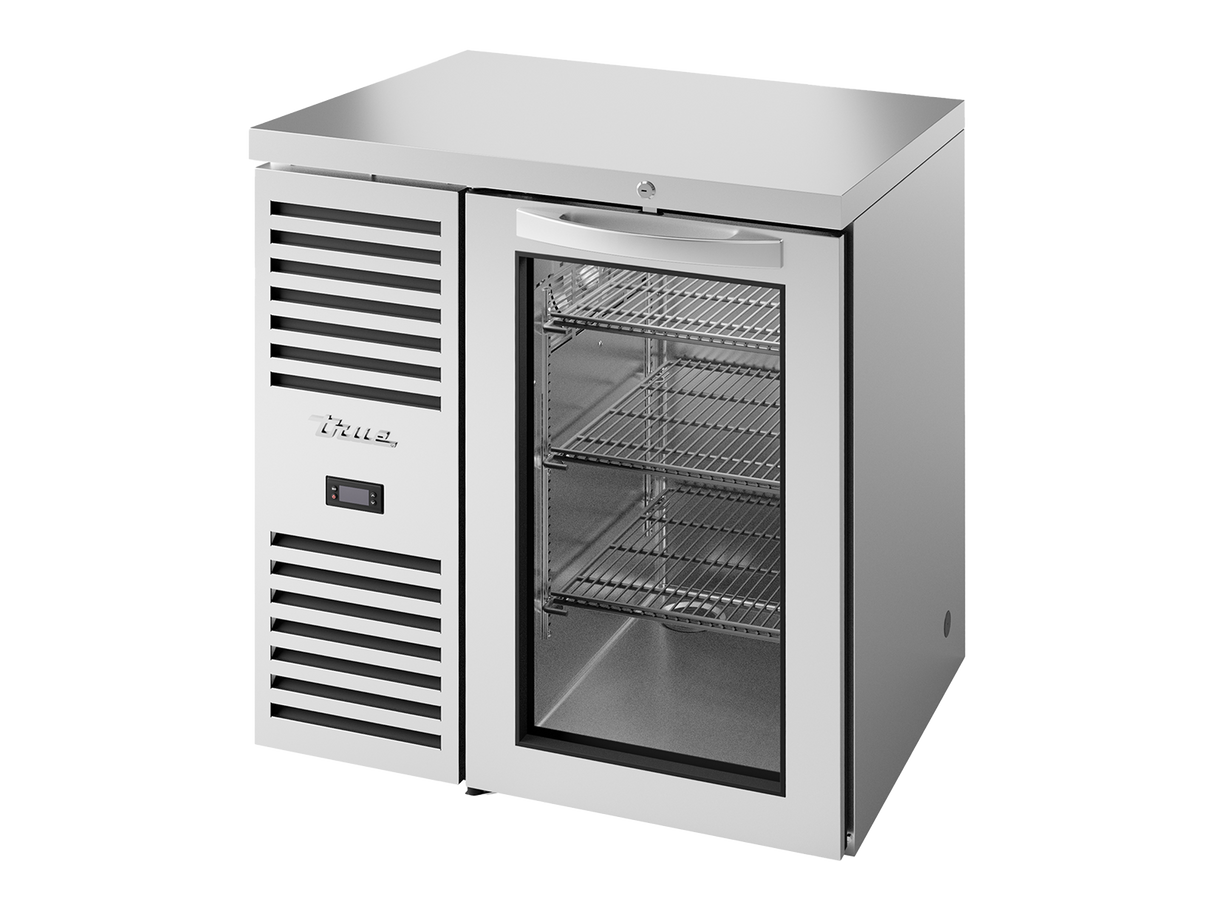 True Refrigeration Bar Refrigerator Stainless Steel Ext 1 Glass Swing Door - TBR32-RISZ1-L-S-G-2