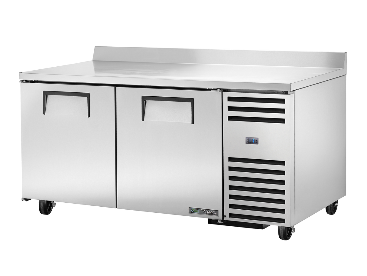 True Refrigeration Deep Worktop Counter Refrigerator 2 Solid Swing Doors - TWT-67-HC