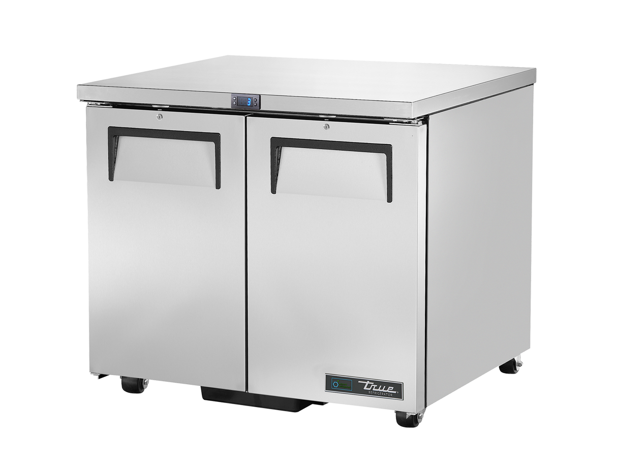 True Refrigeration Undercounter Foodservice Refrigerator, 2 Solid Swing Doors-TUC-36-HC