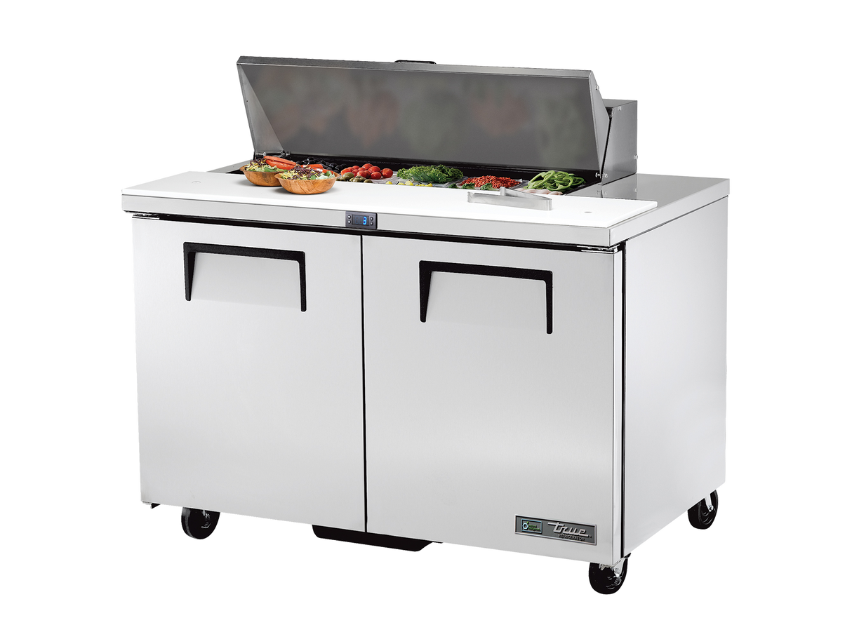 True Refrigeration Prep Table 10x 1/6 Top Pans 2 Solid Swing Doors - TSSU-48-10-HC