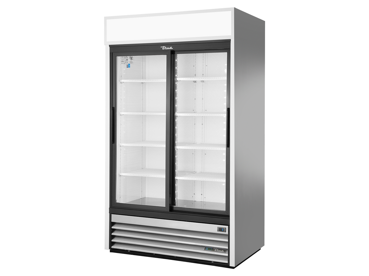 True Refrigeration Upright Retail Merchandiser Refrigerator 2 Full Glass Slide Doors  - GDM-37-HC-LD