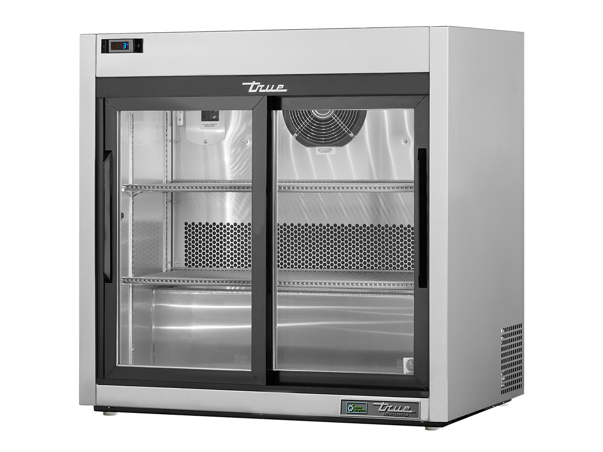 True Refrigeration Counter-Top Retail Merchandiser Refrigerator 2 Glass Slide Doors - TSD-09G-HC-LD