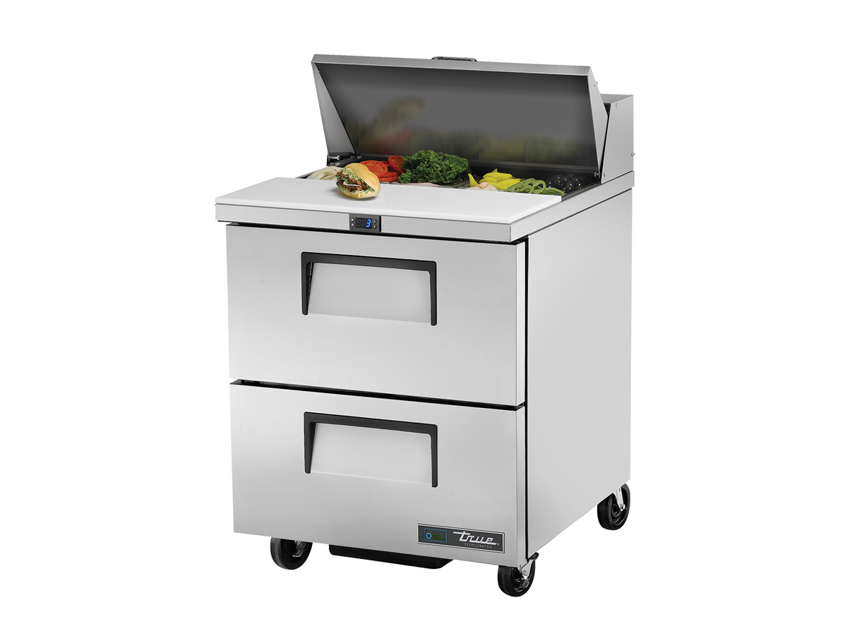 True Refrigeration Prep Table 8x 1/6 Top Pans 2 Drawers - TSSU-27-08D-2-HC