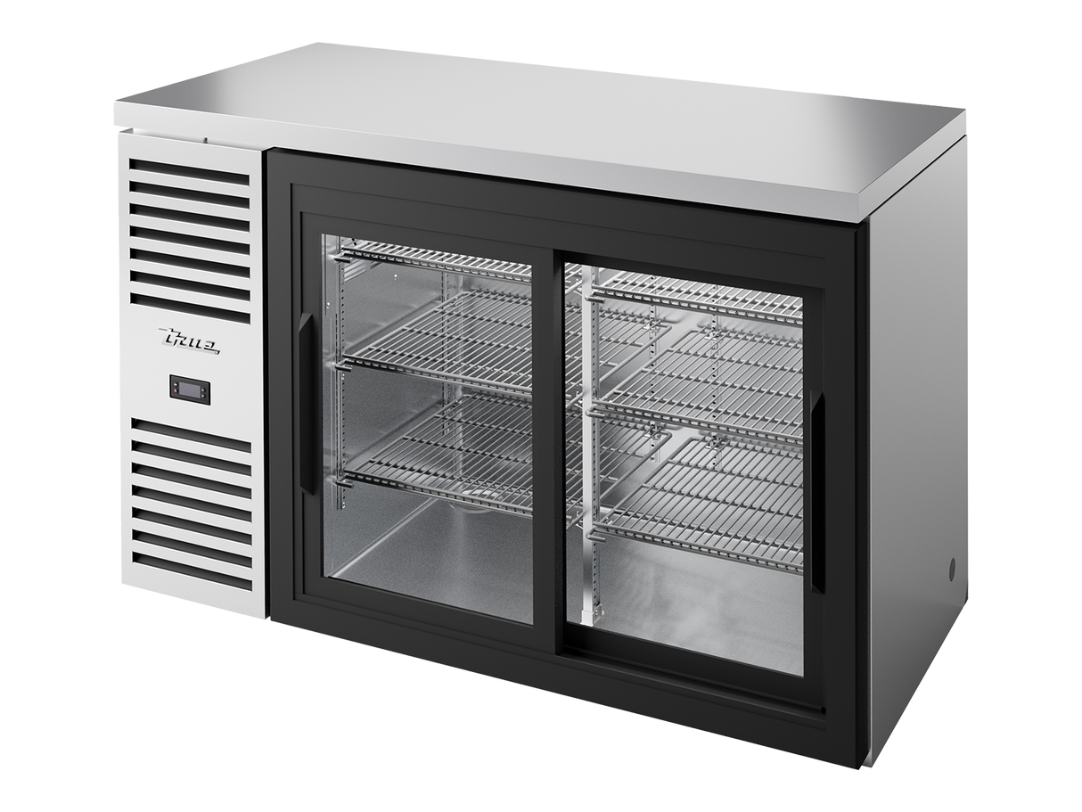 True Refrigeration Bar Refrigerator Stainless Steel Ext 2 Glass Slide Doors - TBR52-RISZ1-L-S-11-2