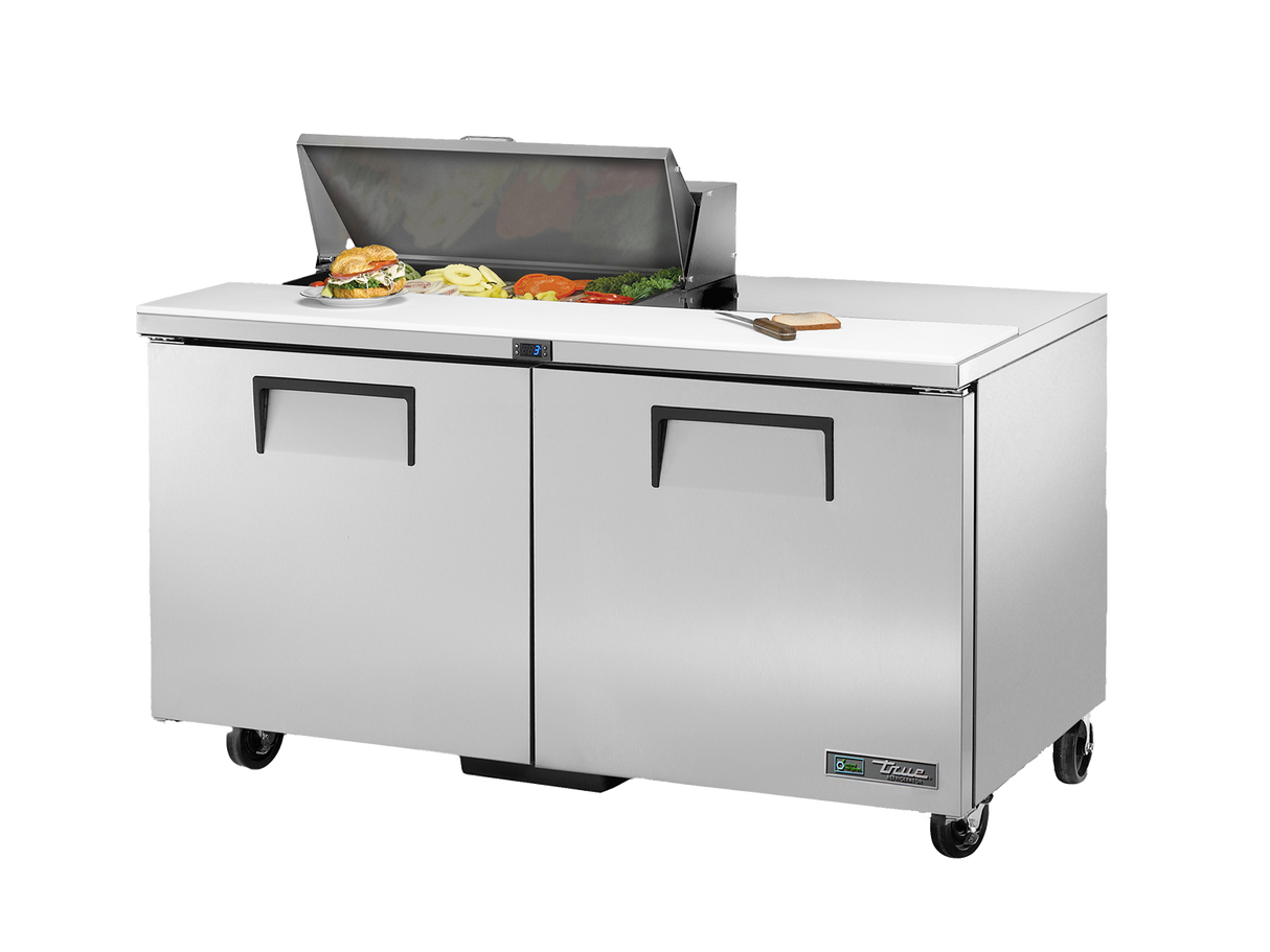 True Refrigeration Prep Table 8x 1/6 Top Pans 2 Solid Swing Doors - TSSU-60-08-HC
