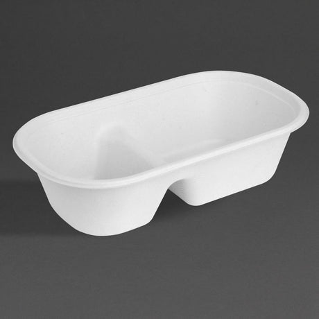 Fiesta Compostable Bagasse Oval 2 - C Container - 900ml (Pack 100) HW628 - Whisk Hospitality - HW628