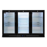 AG Three Sliding Door Bar Fridge - Black Body & Doors BEER3 - Whisk Hospitality - BEER3