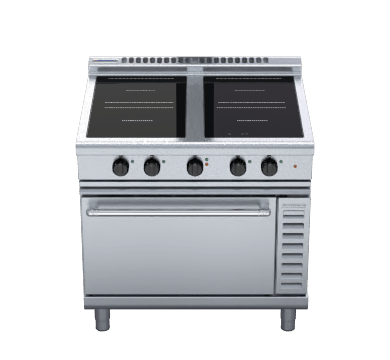 Waldorf 800 Series Inl8410Ecr5 900Mm Induction Range Convection Oven Low Back Version - Whisk Hospitality - INL8410ECR5