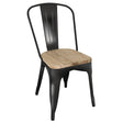 Bolero Black Steel Dining Sidechair with Wooden Seatpad (Pack 4) GG707 - Whisk Hospitality - GG707