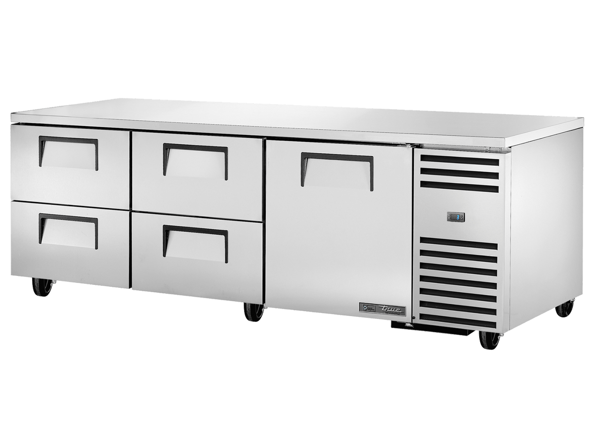 True Refrigeration Deep Undercounter Refrigerator 4 Drawers + 1 Solid Swing Door - TUC - 93D - 4 - HC - Whisk Hospitality - TUC-93D-4-HC