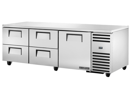 True Refrigeration Deep Undercounter Refrigerator 4 Drawers + 1 Solid Swing Door - TUC - 93D - 4 - HC - Whisk Hospitality - TUC-93D-4-HC