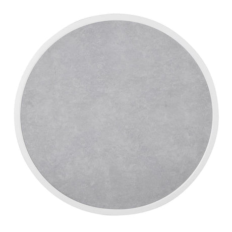Bolero Light Grey Stone Effect Outdoor Fibre Glass Table Top White Trim Rnd580mm DL485 - Whisk Hospitality - DL485