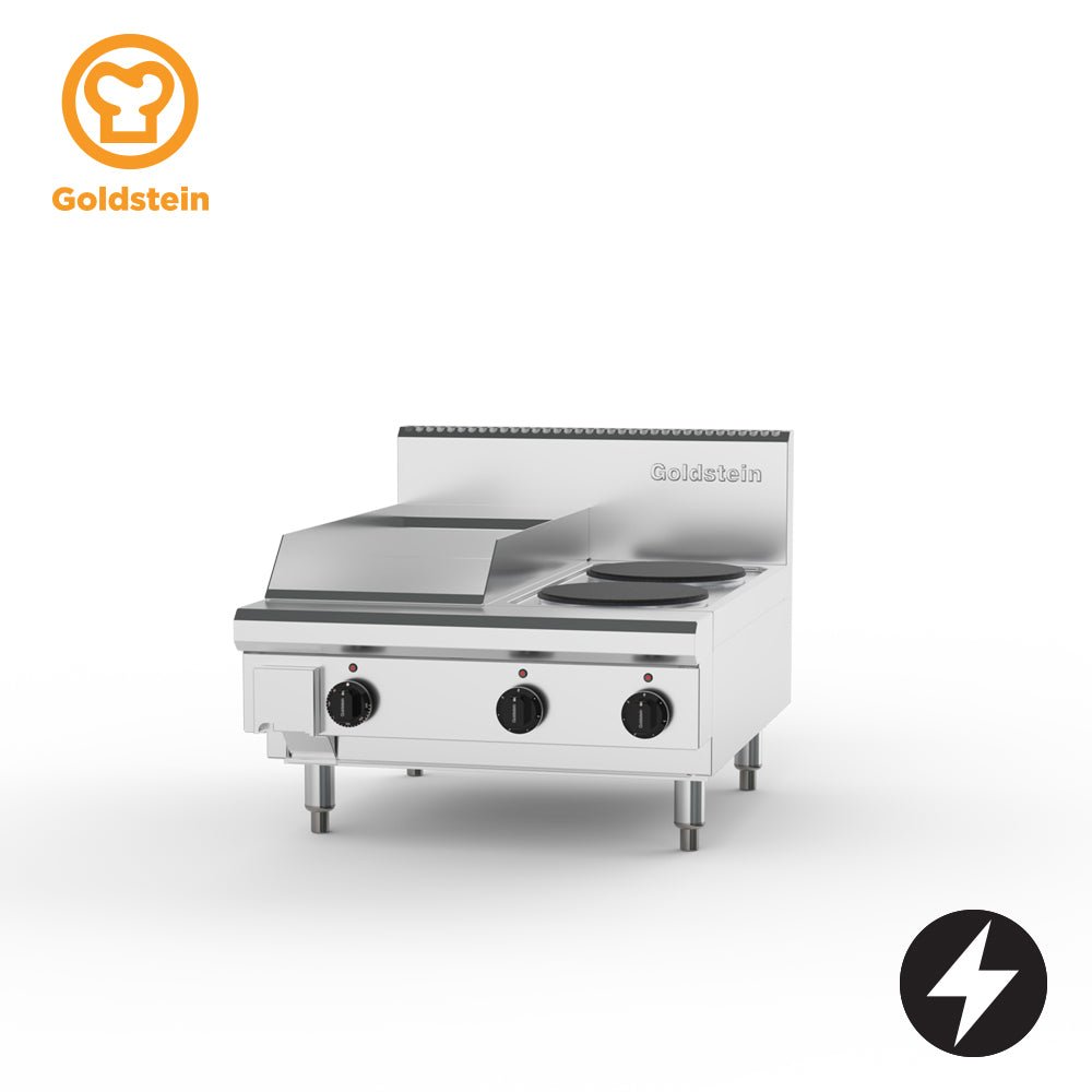 PEB12G2S-X | Electric Cooktop, 2 Solid Plates & 289mm Griddle - Whisk Hospitality - PEB12G2S-X