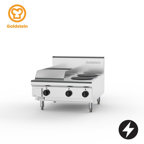 PEB12G2S-X | Electric Cooktop, 2 Solid Plates & 289mm Griddle - Whisk Hospitality - PEB12G2S-X