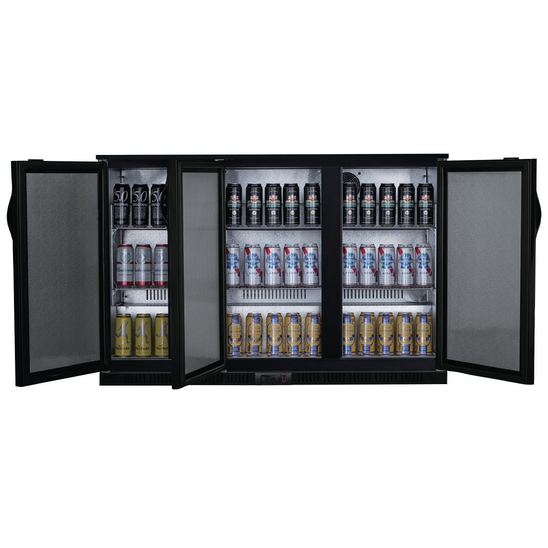 Polar G - Series Back Bar Cooler with Triple Solid Hinged Doors Black - 850mm GE999 - A - Whisk Hospitality - GE999-A