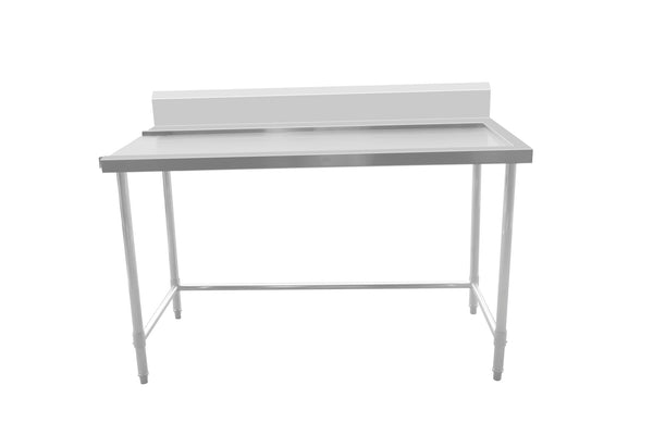 Outlet Bench with Splashback & Leg Brace - Outlet on Left / 700 / AWSD-1570L - Whisk Hospitality - 631590