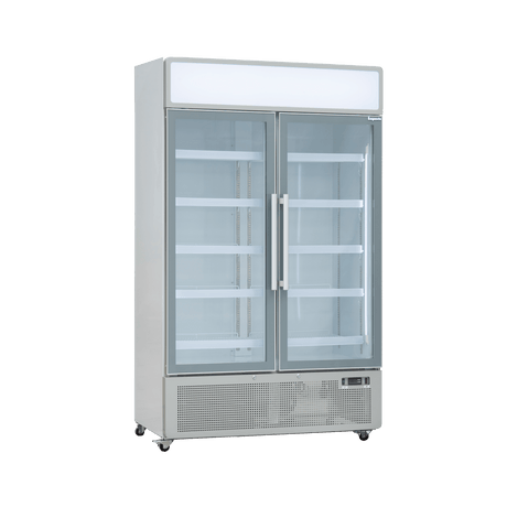 Exquisite Two Glass Door Upright Display Fridge 850L – White - DC880P - Whisk Hospitality - 