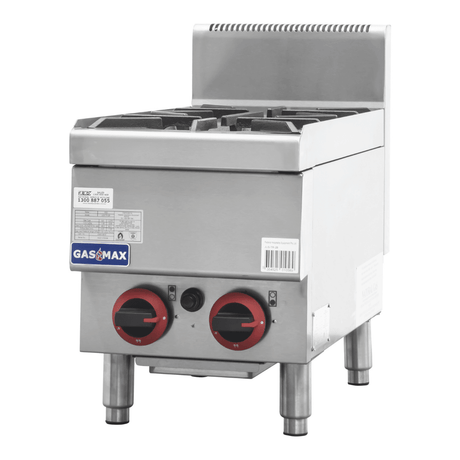 GASMAX Benchtop Natural Gas 2 Burner Cooktop w/ Splashback JUS - TR - 2B - Whisk Hospitality - JUS-TR-2B