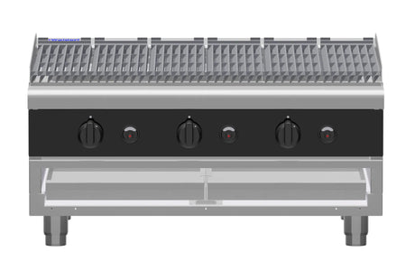 Waldorf Bold Chlb8900G B 900Mm Gas Chargrill Low Back Version Bench Model - Whisk Hospitality - CHLB8900G-B