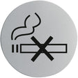 Vogue No Smoking Door Sign St/St (Self Adhesive) U052 - Whisk Hospitality - U052