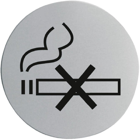 Vogue No Smoking Door Sign St/St (Self Adhesive) U052 - Whisk Hospitality - U052