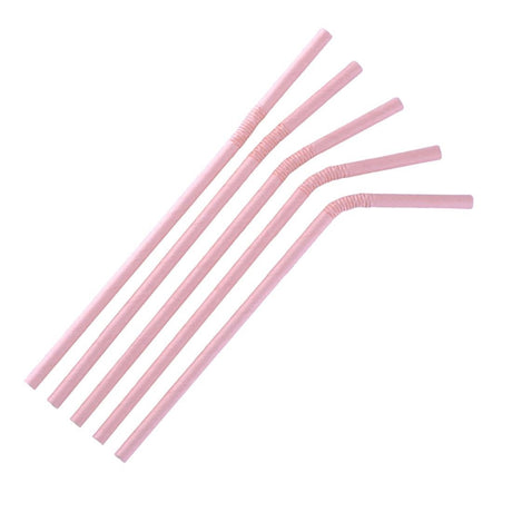 Fiesta Compostable Bendy Paper Straw Pink - 210mm 6mm (Pack 250) FB144 - Whisk Hospitality - FB144
