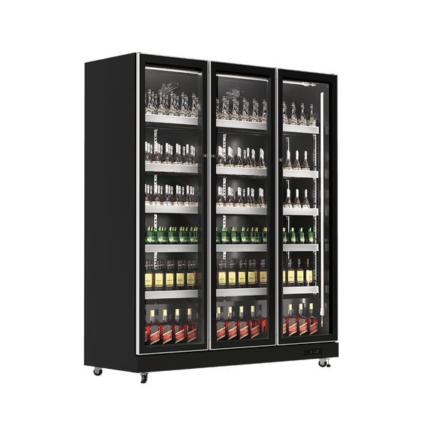 Exquisite Three Glass Doors Upright Display Fridge – Black - DC1100 - Whisk Hospitality - DC1100