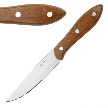 Olympia Jumbo Steak Knife PP Wood Effect Handle (Box 12) HZ973 - Whisk Hospitality - HZ973