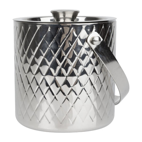 Olympia Geo Double Wall Ice Bucket Stainless Steel - 2Ltr HY134 - Whisk Hospitality - HY134