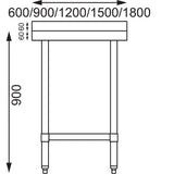 Vogue Table St/St - 600x600mm 23 1/2x23 1/2" (60mm Upstand) T379 - Whisk Hospitality - T379
