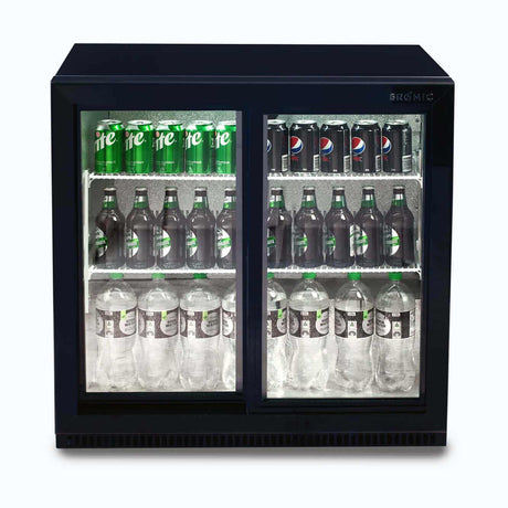 Bromic Back Bar Fridge - 190L - 2 Doors - Sliding - Whisk Hospitality - BB0200GDS-NR-1