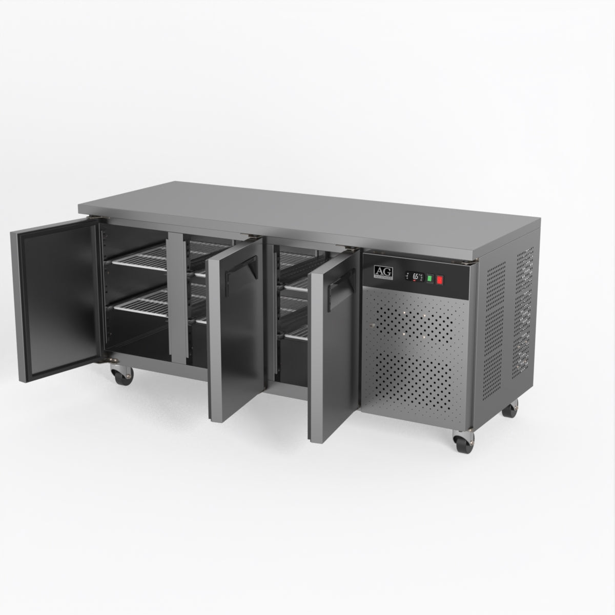 AG Commercial Three Door Worktop / Under Bench Freezer 700mm Depth GNX3100BT - Whisk Hospitality - GNX3100BT