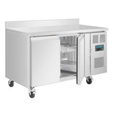 Polar U - Series Double Door Counter Fridge with Upstand - 282Ltr UA064 - A - Whisk Hospitality - UA064-A