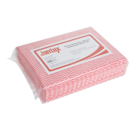 Jantex Heavy Duty Non - Woven Cloths Red (Pack 25) HT489 - Whisk Hospitality - HT489