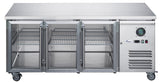 FED - X Three Glass Door Bench Fridge Stainless Steel - XUB6C18G3V - Whisk Hospitality - XUB6C18G3V