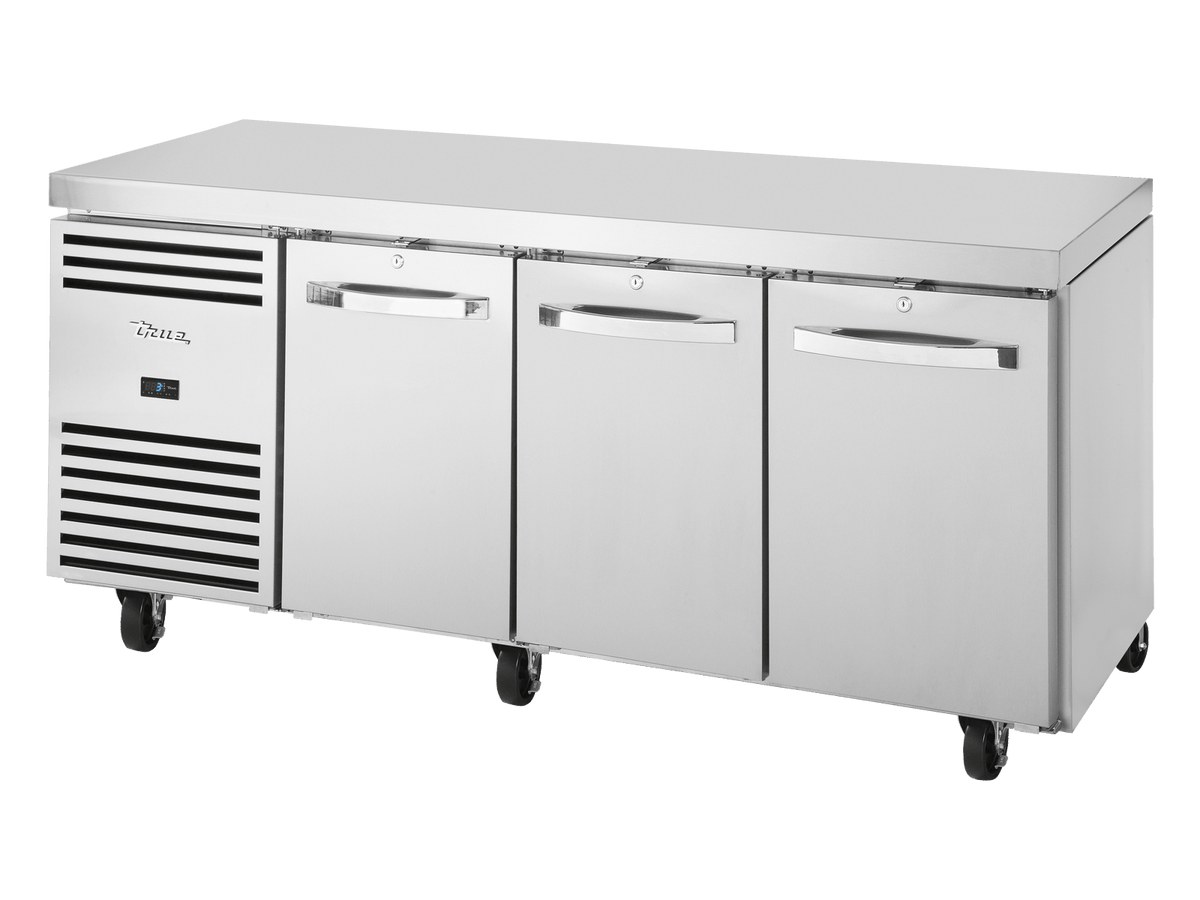 True Refrigeration 1/1 GN Counter Refrigerator 3 Section - TCR1/3 - CL - SS - DL - DR - DR - Whisk Hospitality - TCR1/3-CL-SS-DL-DR-DR
