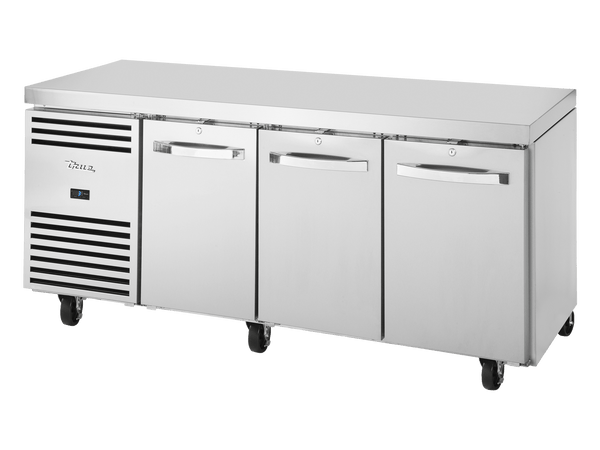 True Refrigeration 1/1 GN Counter Refrigerator 3 Section - TCR1/3 - CL - SS - DL - DR - DR - Whisk Hospitality - TCR1/3-CL-SS-DL-DR-DR